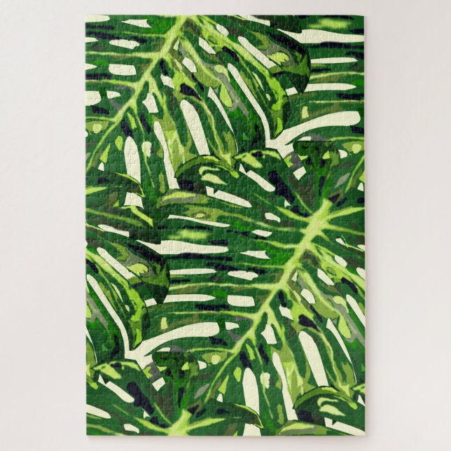 Tropical Leaves Puzzle Gift Greenery (Vertical)