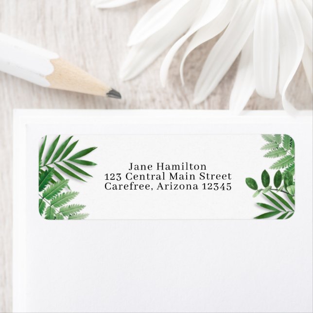 Tropical Leaves Return Address Label (Insitu)