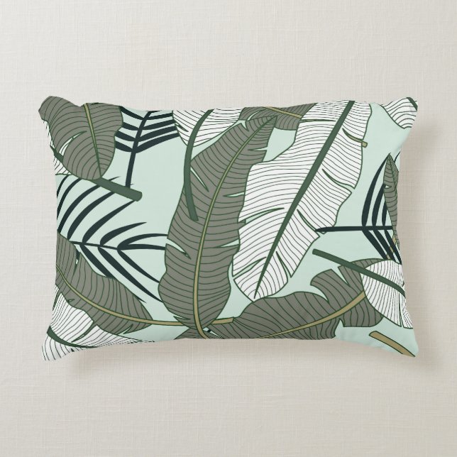 Tropical Leaves: Seamless Nature Pattern. Accent Pillow (Front)