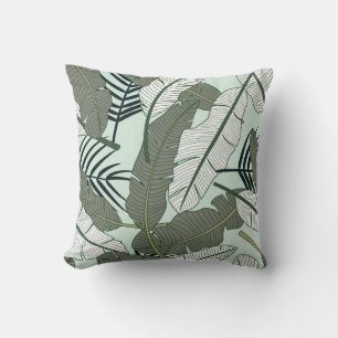 Tropical Leaves: Seamless Nature Pattern. Throw Pillow