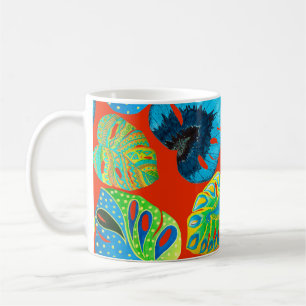 Tropical leaves seamless pattern coffee mug