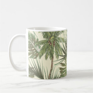Tropical leaves seamless pattern coffee mug