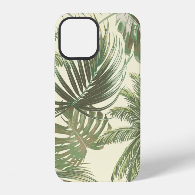 Tropical leaves seamless pattern iPhone case (Back)