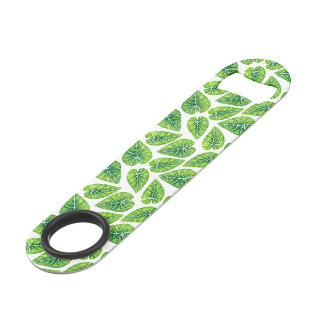 Tropical leaves speed bottle opener (Front Angled)
