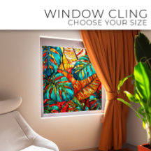 Tropical leaves Stained glass art