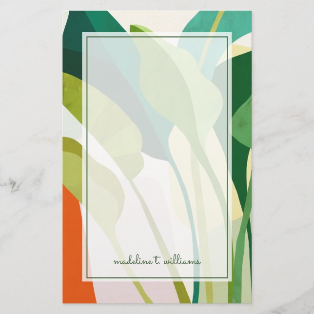 Tropical Leaves Stationery (Front)