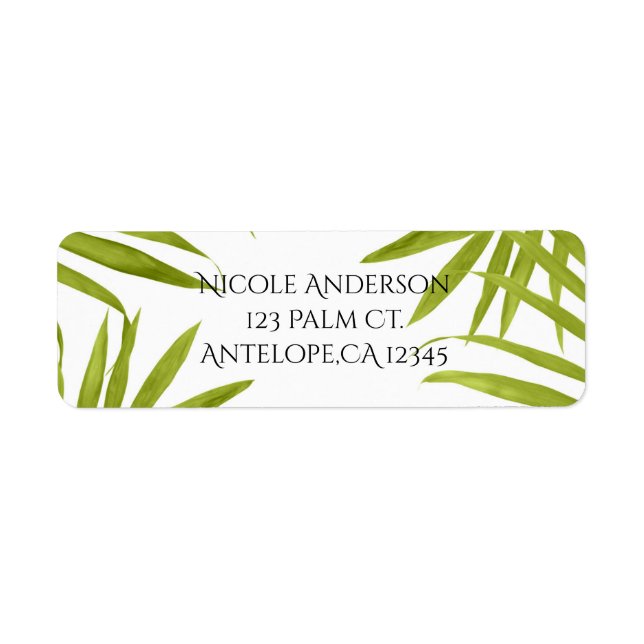 Tropical Leaves Summer Elegant Wedding Invitation (Front)