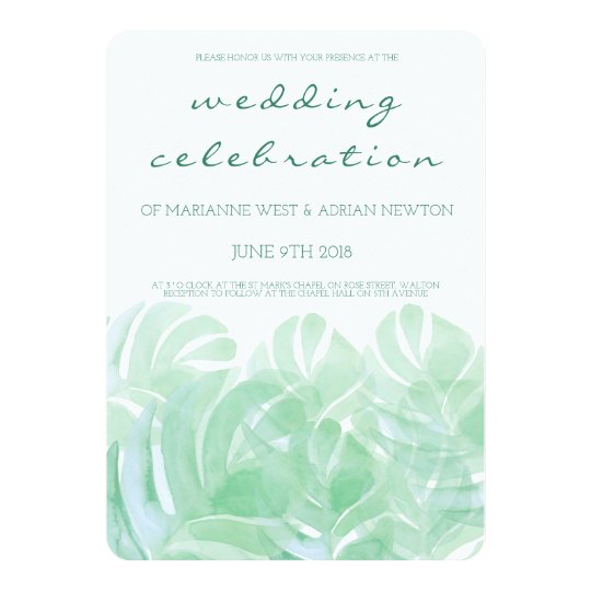 Tropical Leaves Summer Wedding Invitation