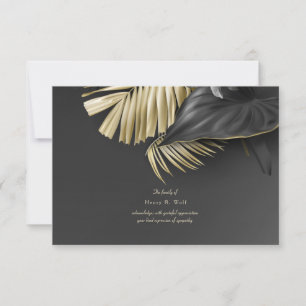 Tropical Leaves Sympathy Thank You Card