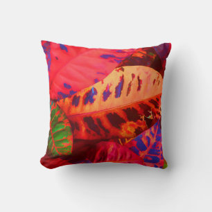 Tropical Leaves Throw Pillow