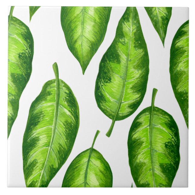 Tropical leaves tile (Front)