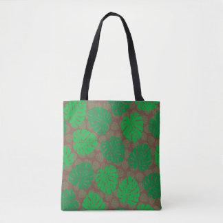 tropical leaves tote bag
