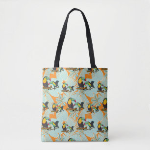 Tropical leaves toucan seamless Pattern Tote Bag