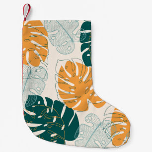 Tropical Leaves: Vintage Jungle Seal Small Christmas Stocking