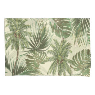 Tropical Leaves Vintage Palms Wallpaper Pillowcase
