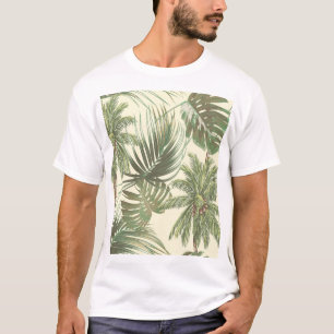 Tropical Leaves Vintage Palms Wallpaper T-Shirt