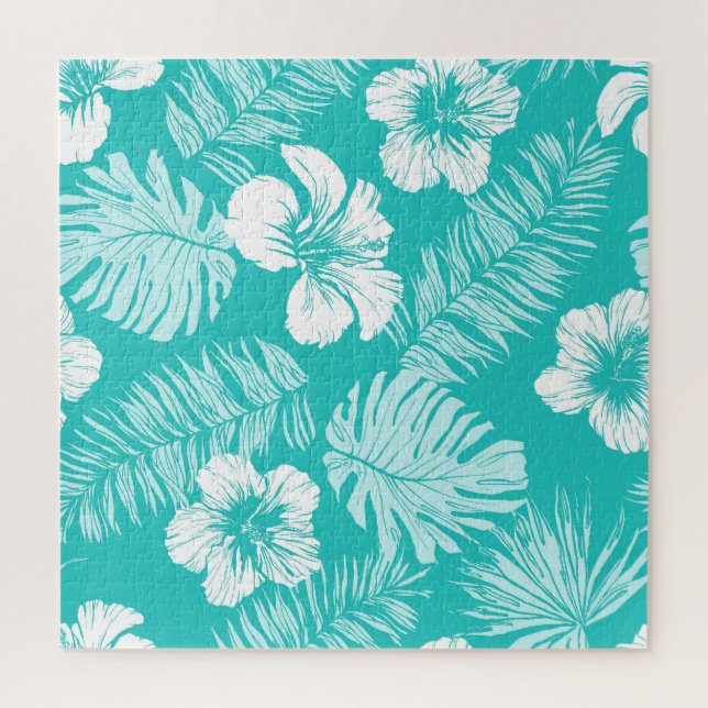 Tropical Leaves: Vintage Plant Pattern Jigsaw Puzzle (Vertical)