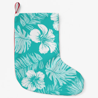 Tropical Leaves: Vintage Plant Pattern Small Christmas Stocking