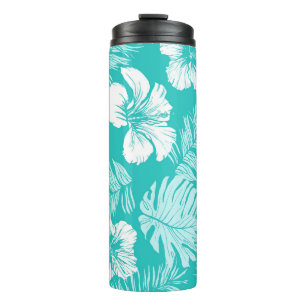 Tropical Leaves: Vintage Plant Pattern Thermal Tumbler