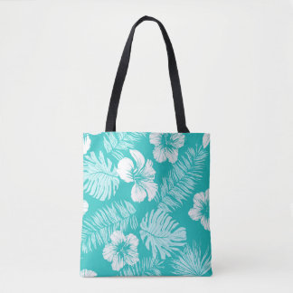 Tropical Leaves: Vintage Plant Pattern Tote Bag