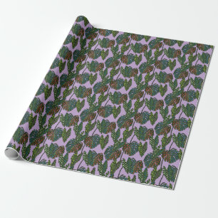 Tropical leaves: vintage polka dot. wrapping paper