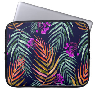 Tropical leaves. Watercolor leaves of a tree, palm Laptop Sleeve