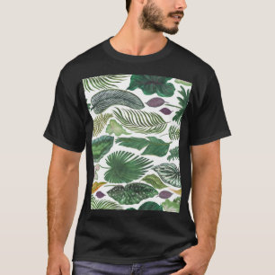 Tropical leaves: watercolor seamless background T-Shirt