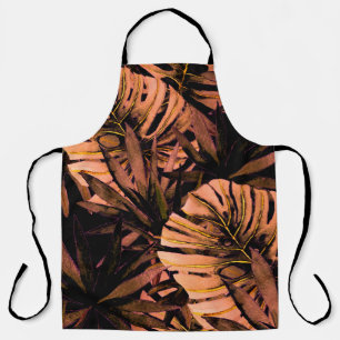 Tropical leaves watercolor, seamless swimwear desi apron