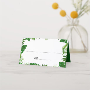 Tropical Leaves Wedding Place Card