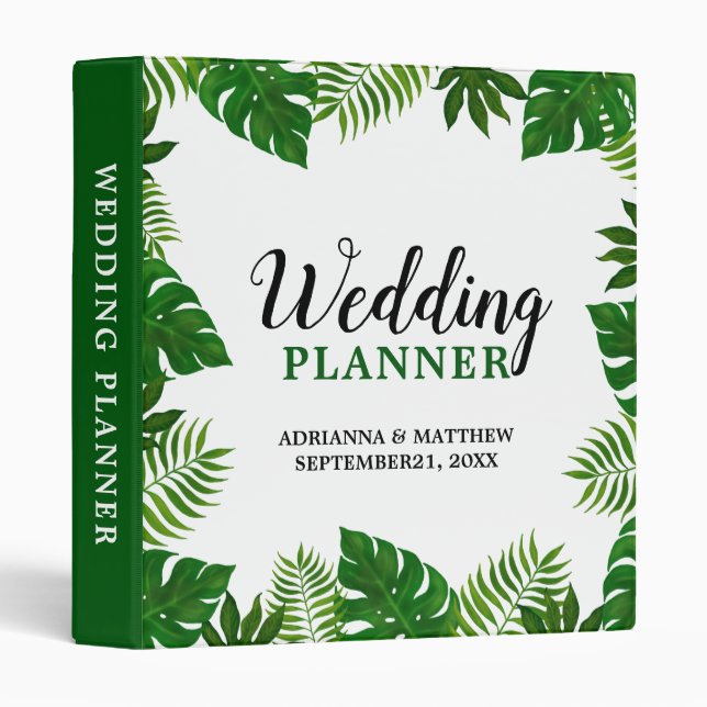 Tropical Leaves | Wedding Planner Binder (Front/Spine)