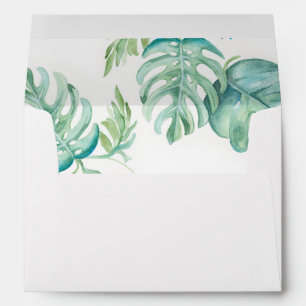 Tropical Leaves Weddings Return Address Envelopes