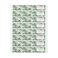 Tropical Leaves White Orchid Jungle Return Address