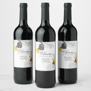 Tropical Leaves Wine Label