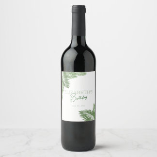 Tropical Leaves Wine Label