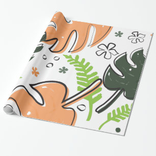 tropical leaves wrapping paper