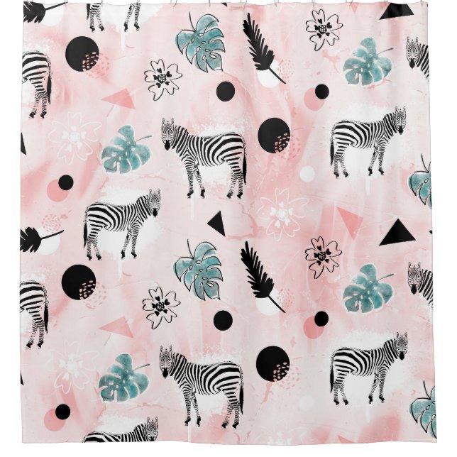 Tropical Leaves Zebras Tie-Dye Pattern (Front)