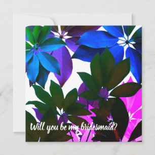 Tropical Leavse  Bridesmaid Wedding Card