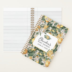 Tropical Lemon Citrus Baby Shower Watercolor Notebook