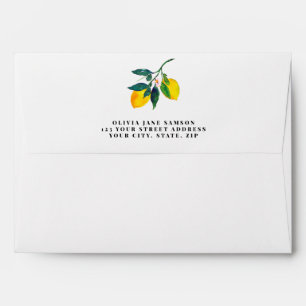 Tropical Lemon Envelope, Bridal Shower Envelope
