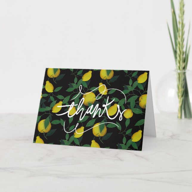 Tropical Lemon Thank You Card (Front)