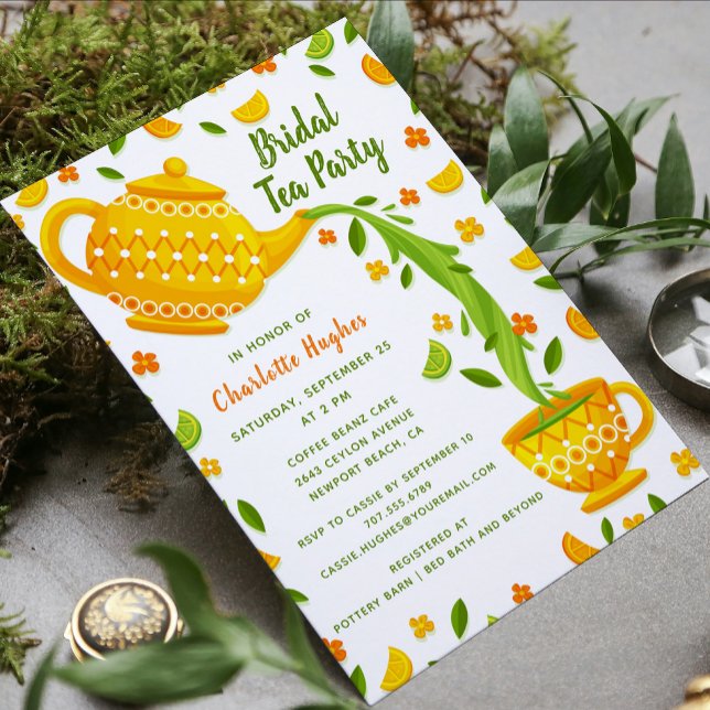 Tropical Lemons And Limes Bridal Tea Party Invitation (Creator Uploaded)