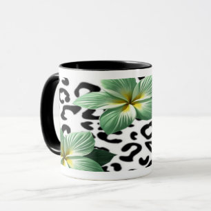 Tropical Leopard Print Flowers  Mug