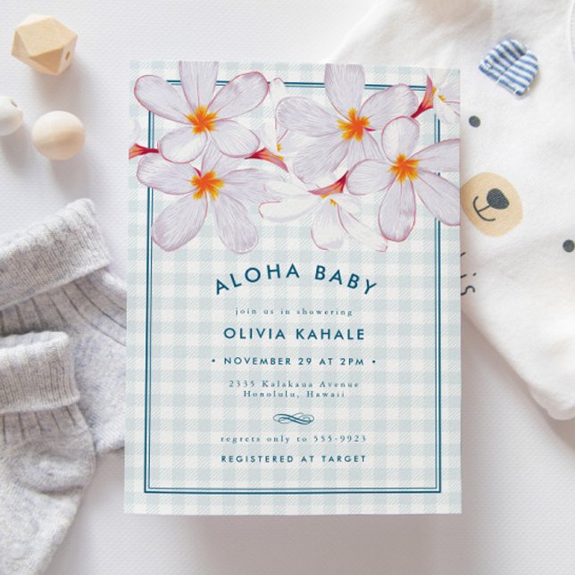 Tropical Light Blue Floral Aloha Baby Boy Shower (Creator Uploaded)