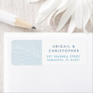 Tropical Light Blue Palm Leaf Return Address