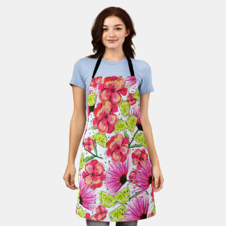 Tropical Lime Floral Apron