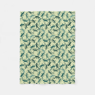 Tropical Lizards Fleece Blanket