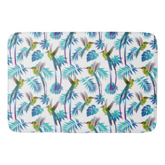 Tropical Long Tail Hummingbirds Bath Mat