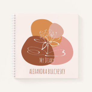 Tropical Lotus flower Soft Boho Colour Palette Notebook