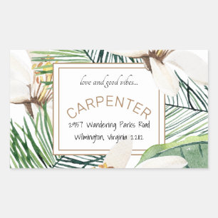 Tropical Love & Good Vibes Address Sticker