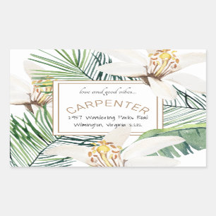 Tropical Love & Good Vibes Address Sticker